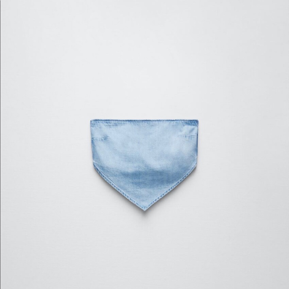 - Zara cropped denim top tie in back